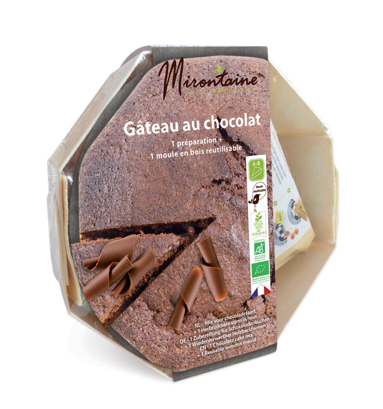 Gâteau chocolat 1 préparation + 1 moule bois - Mirontaine